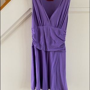 Purple Cotton VELVET brand knee-length dress